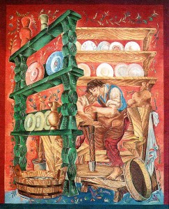 František Kysela: "HRNČÍŘSTVÍ" (z cyklu Řemesla), 1924-25, 270x240 cm 