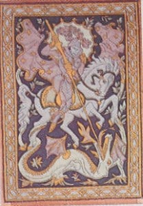Zdeněk Kratochvíl: "SVATÝ JIŘÍ" (Boj s drakem), 1911, 215x140cm 
